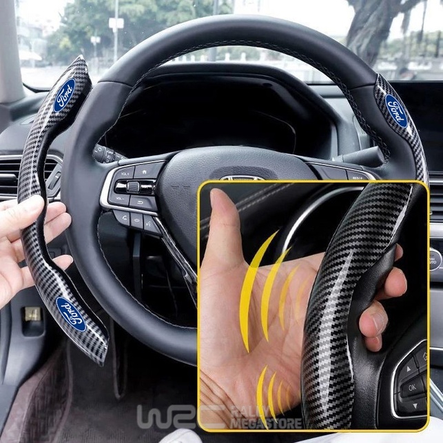 COUVRE VOLANT NOIR FIBRE DE CARBONE POUR FORD